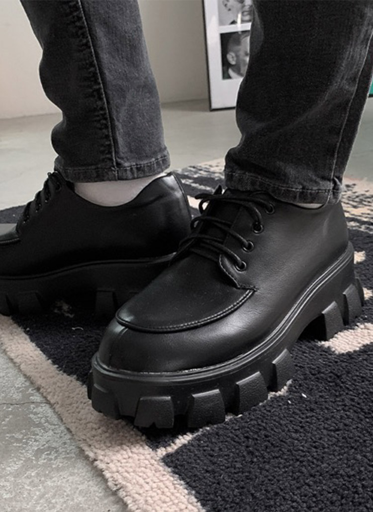  JEANS ◆ チャンキー レースアップ シューズ SVEC ビジネスシューズ チャンキーソール 4ホール レースアップ