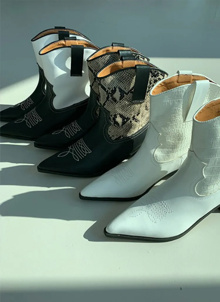 グレースコンチネンタル ウエスタンブーツ 花模様刺繍 （パターン刺繍  