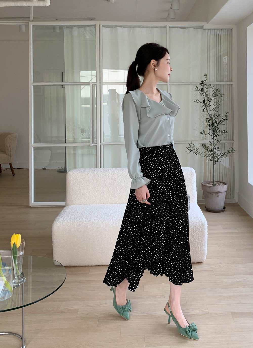 美品✨PLEATS PLEASE ロングスカートマルチカラー総柄Lサイズ