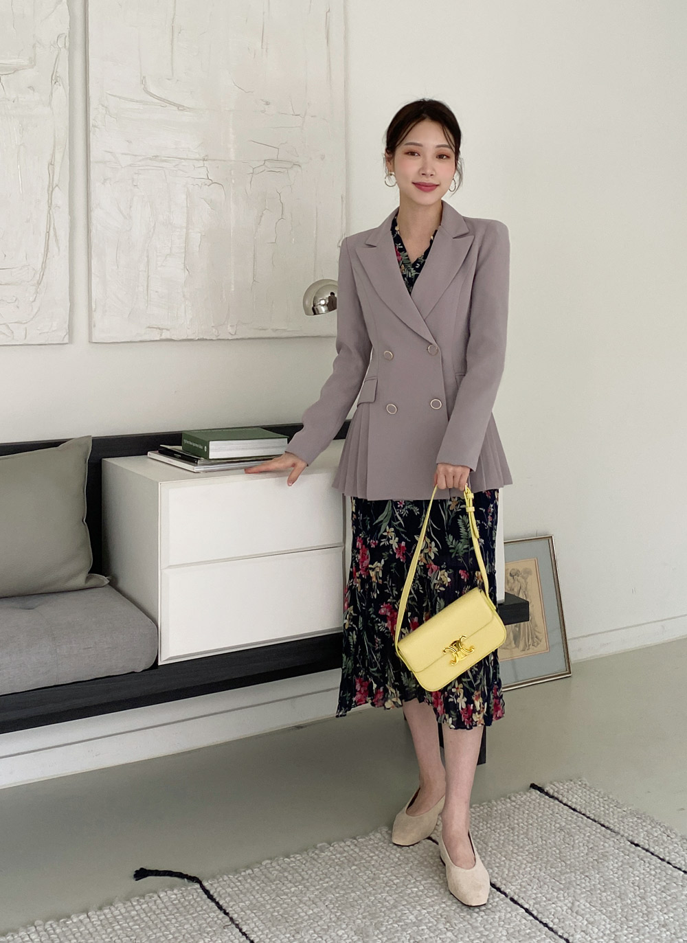 美品　ハワイ購入アバクロの花柄　ワンピース　L パステル小花柄ワンピ＊Z293 | cherie ange