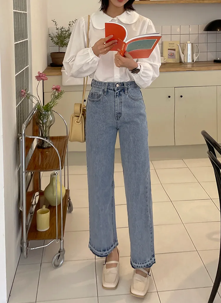 フレイドヘムデニムパンツ | レディースファッション通販 - DHOLIC 