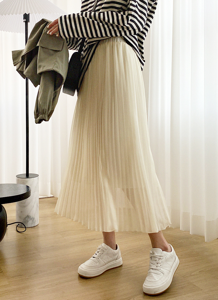 ウエストゴムシアーシースループリーツロングスカート春夏秋冬 スカート ロングスカート Chicfox シックフォックス ファッション総合通販 Dholic