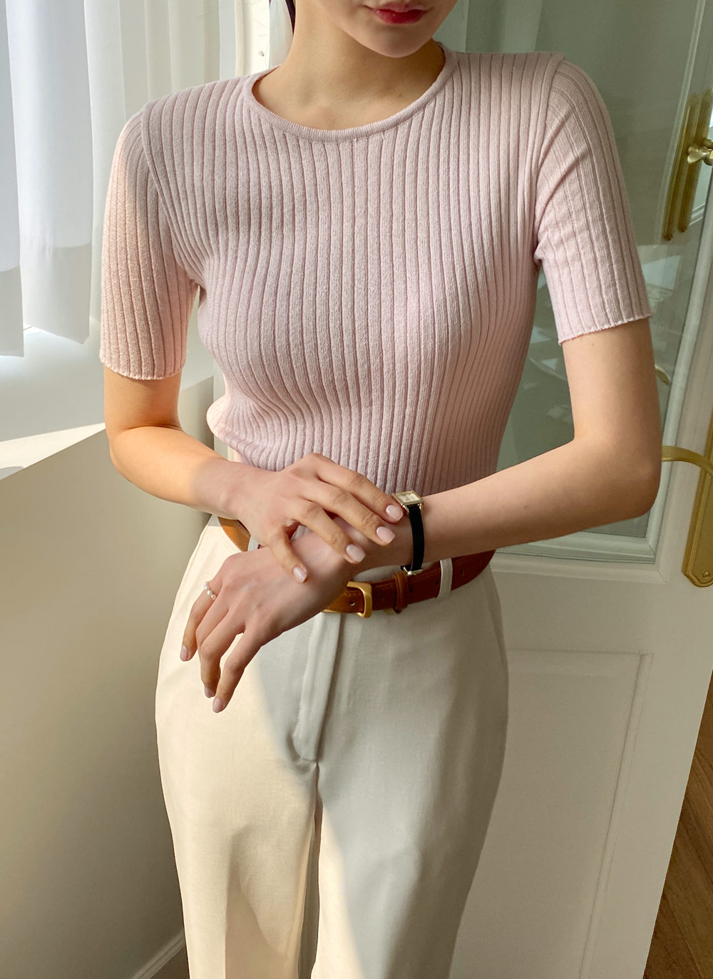 リブ半袖ニット・全5色 | レディースファッション通販 - DHOLIC