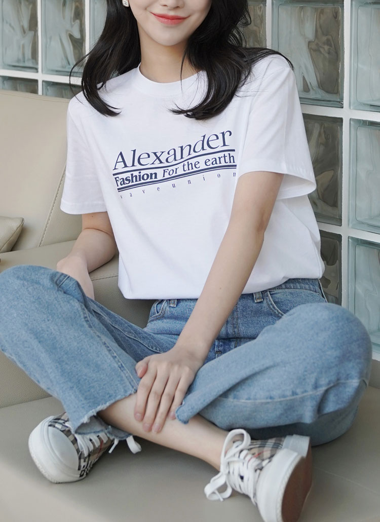 ハーフスリーブ英字プリントレタリング半袖tシャツ春夏秋冬 トップス 半袖tシャツ Clicknfunny クリックアンドファニー ファッション総合通販 Dholic