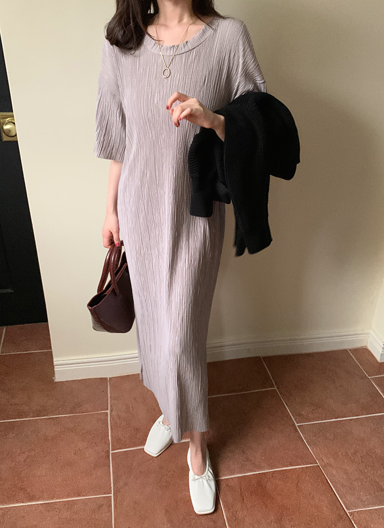 プリーツラウンドワンピース 全6色 B ワンピース ロングワンピース レディースファッション通販 Dholic ディーホリック