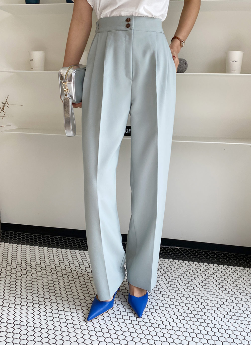 ツーボタンタックスラックス・全5色 | レディースファッション通販