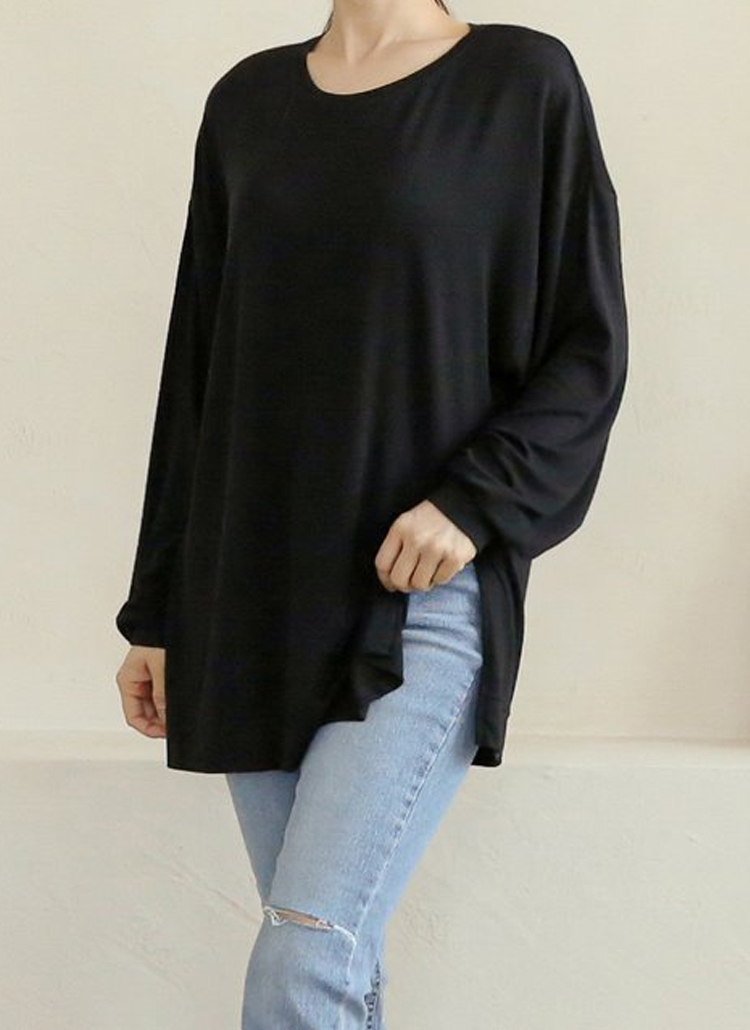 サイドスリットロング丈tシャツ P トップス 長袖tシャツ レディースファッション通販 Dholic ディーホリック