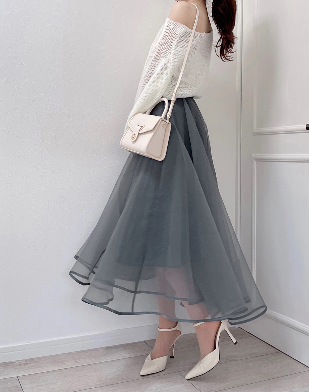ボリュームシフォンフレアスカート | レディースファッション通販 - DHOLIC