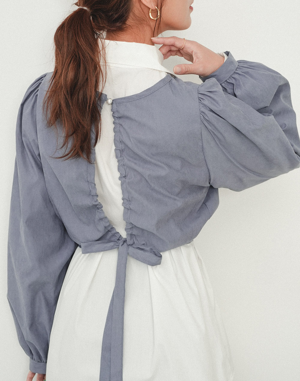 string ribbon blouse | 詳細画像3