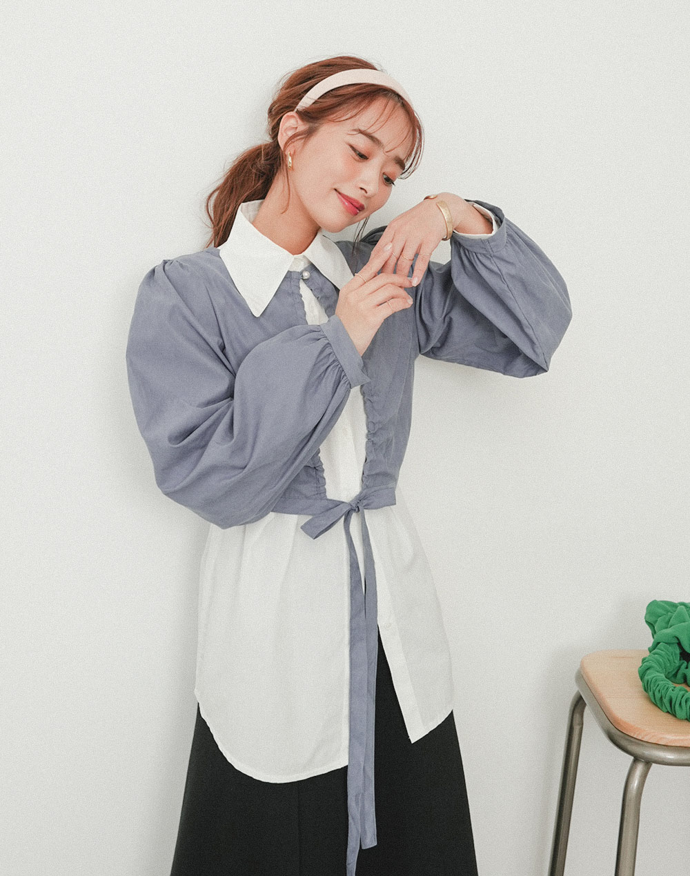 string ribbon blouse | 詳細画像12