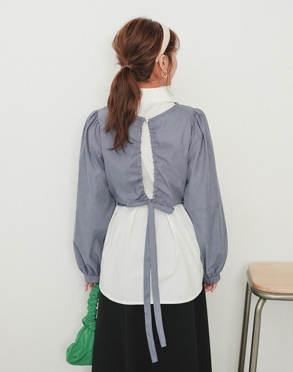 string ribbon blouse | 詳細画像13