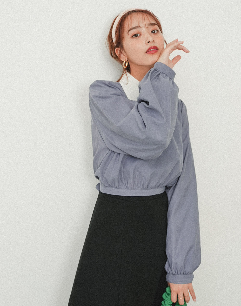 string ribbon blouse | 詳細画像20