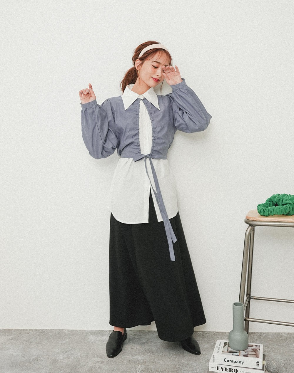 string ribbon blouse | 詳細画像22
