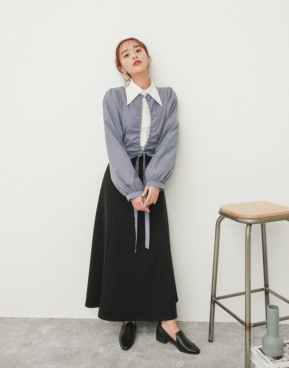 string ribbon blouse | 詳細画像26