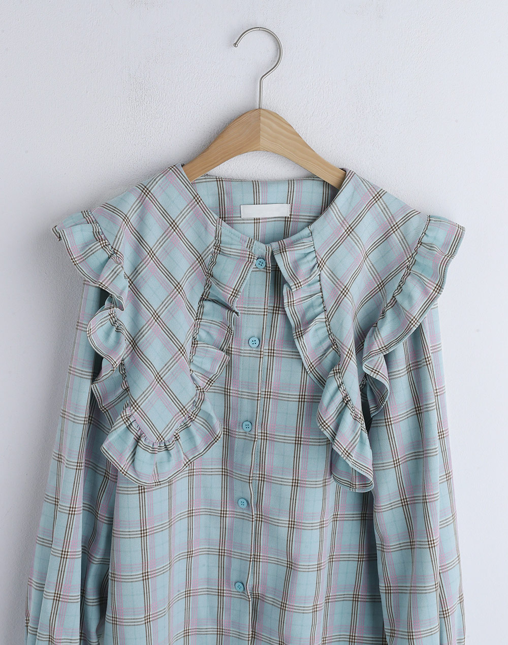 frill collar checked blouse | 詳細画像21