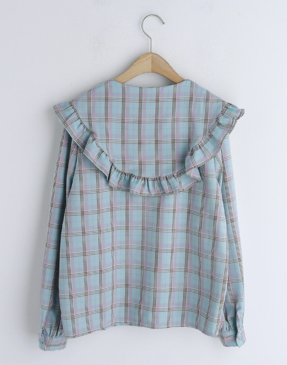 frill collar checked blouse | 詳細画像23
