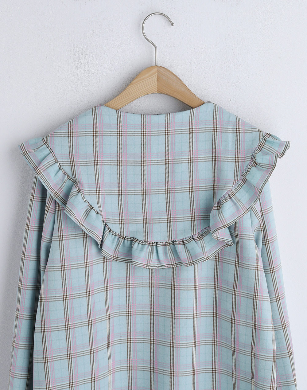frill collar checked blouse | 詳細画像24
