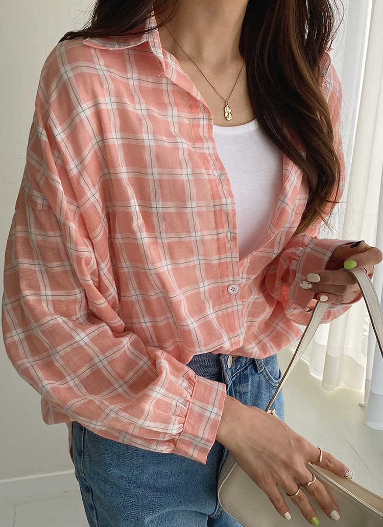 シアーチェック柄シャツ レディースファッション通販 Dholic 公式