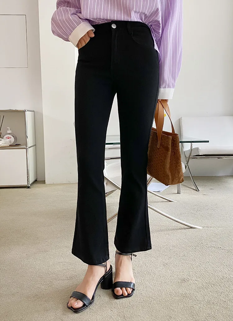 フレアブラックパンツ・全1色 | DHOLIC | 詳細画像1