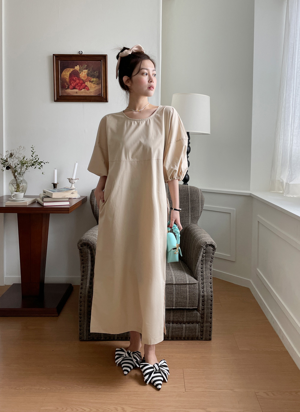 【DIOR】23AW 千鳥格子 パフスリーブ ワンピース 2022年 秋冬 Christian Dior クリスチャンディオール ワンピース