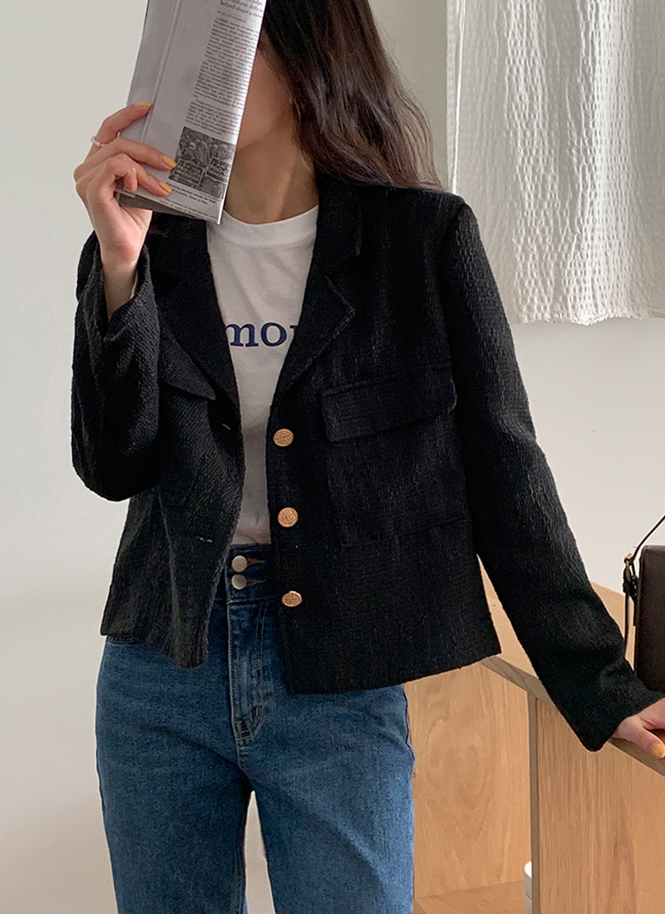 フラップポケットツイードジャケット レディースファッション通販 Dholic 公式