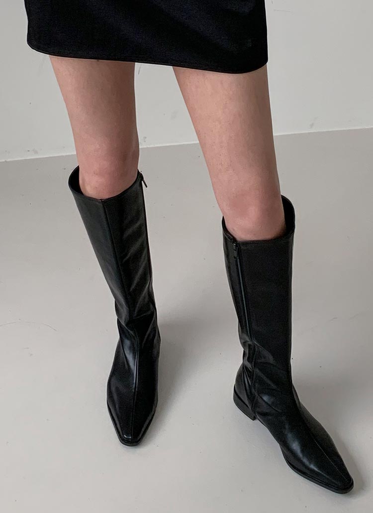 フェイクレザーロングブーツ合皮エコレザー春夏秋冬 シューズ ブーツ Blackup ブラックアップ ファッション総合通販 Dholic