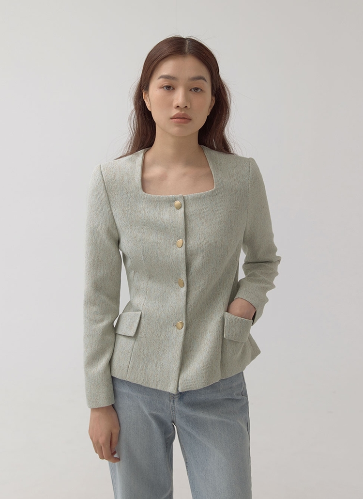 Spring ファッション 新作 Mystrada スクエアネックジャケット