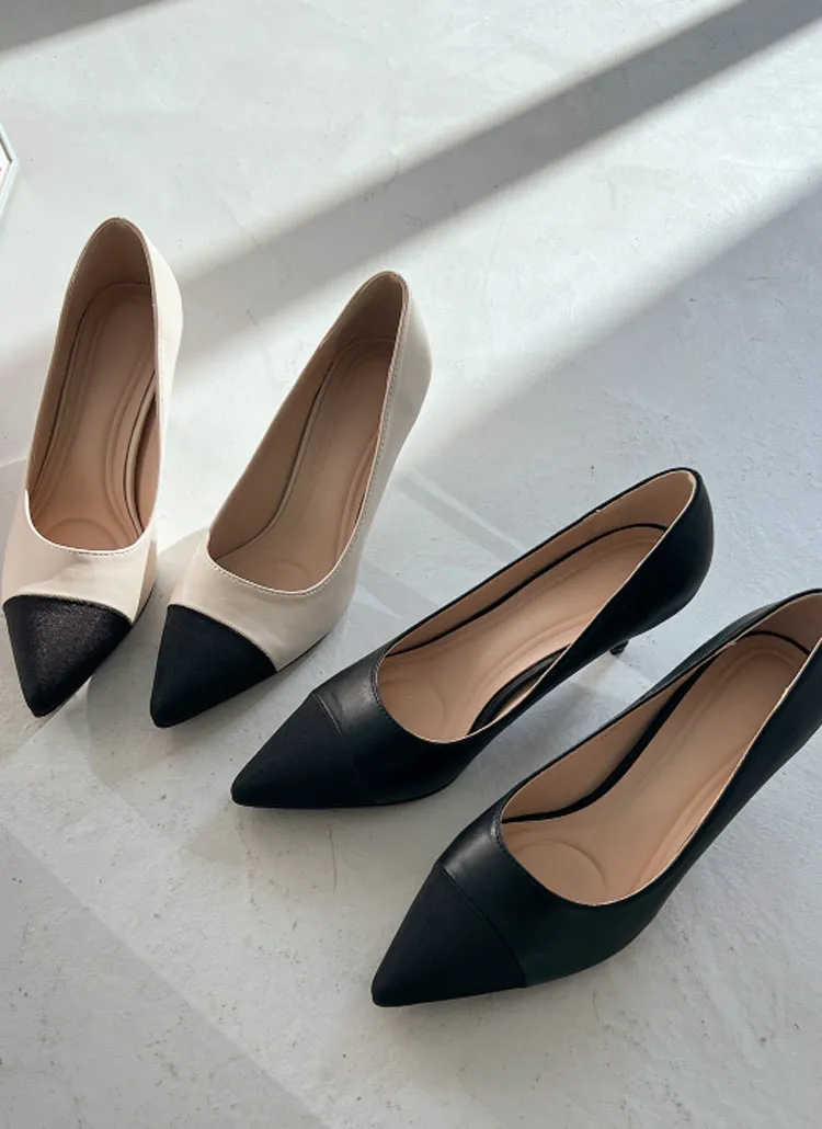 配色ポインテッドトゥパンプス | レディースファッション通販 - DHOLIC