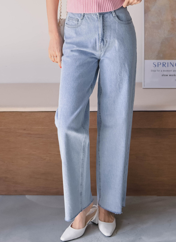 切りっぱなしデニムパンツ P ジーンズ ワイドジーンズ レディースファッション通販 Dholic ディーホリック 切りっぱなしデニムパンツ P ジーンズ ワイドジーンズ レディースファッション通販 Dholic ディーホリック