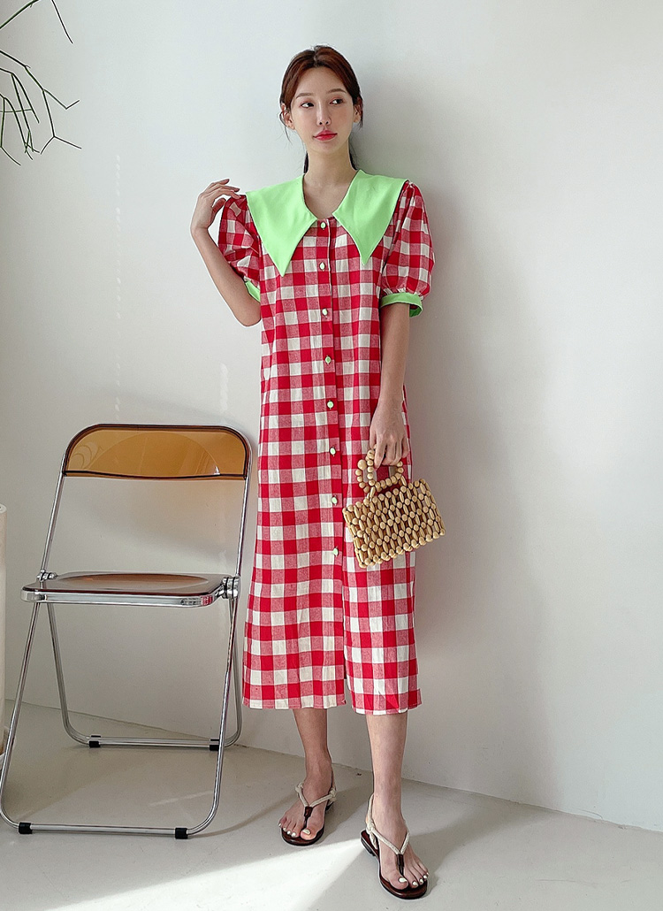 配色チェックワンピース レディースファッション通販 Dholic 公式