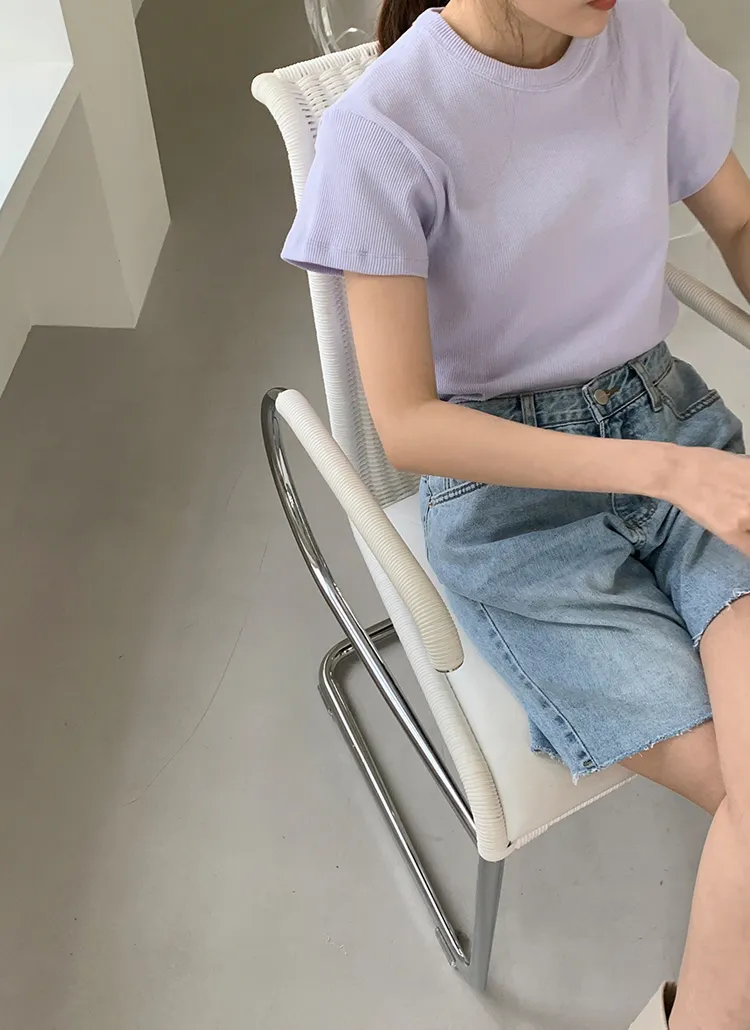 [Dearest]ワッフル半袖Tシャツ(Lavender) | maybebaby | 詳細画像1