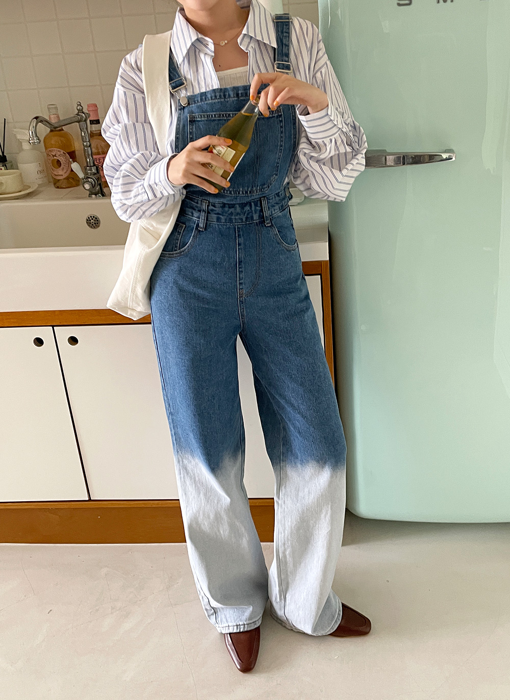ツートンサロペットデニムパンツ・全1色 | レディース