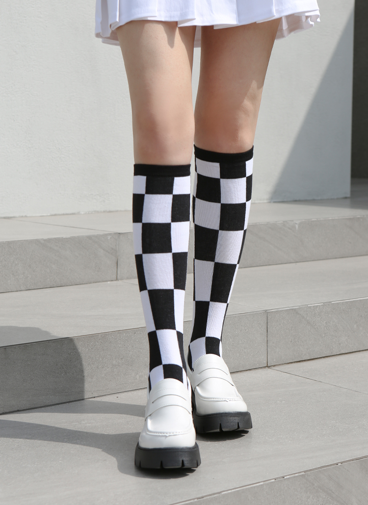 ブロックチェックロングソックス・p356114 | アクセサリー 靴下 | レディースファッション通販 - DHOLIC ( ディーホリック )