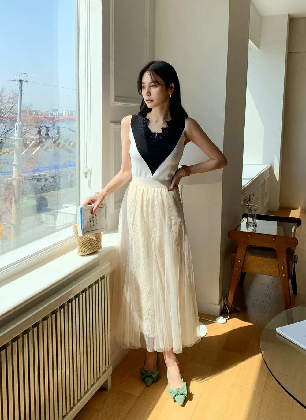 フラワーレースチュールスカート・全2色 | レディースファッション通販  