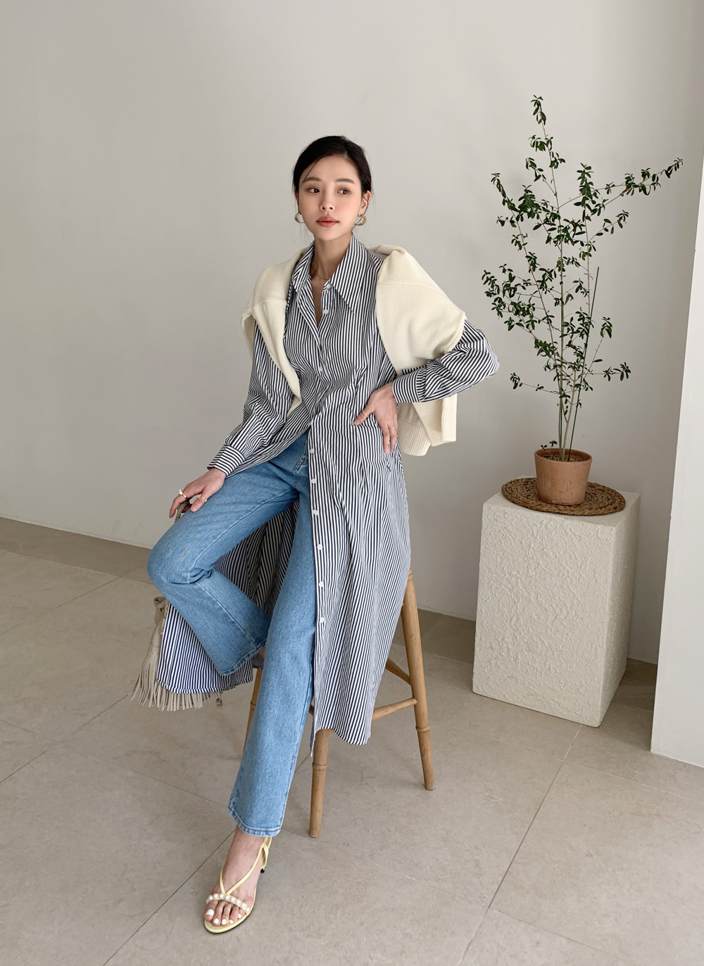 ストライプピンタックシャツワンピース・全2色 | DHOLIC PLUS | 詳細画像17