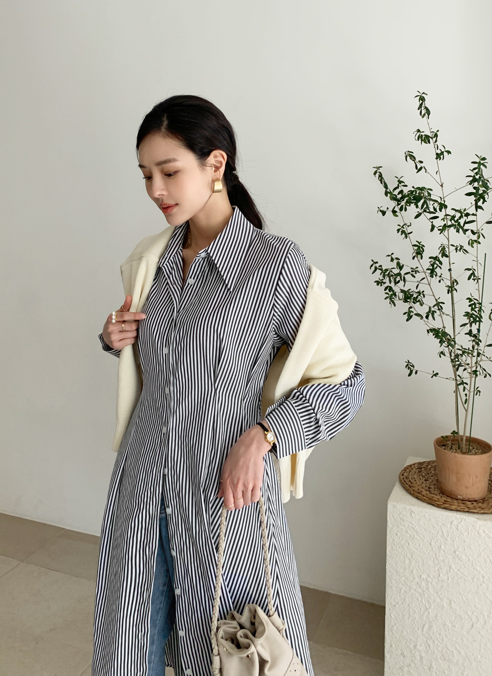 ストライプピンタックシャツワンピース・全2色 | DHOLIC PLUS | 詳細画像21