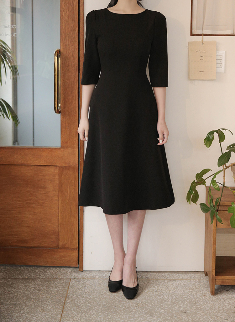 バックファスナーロングフレアワンピース | レディースファッション