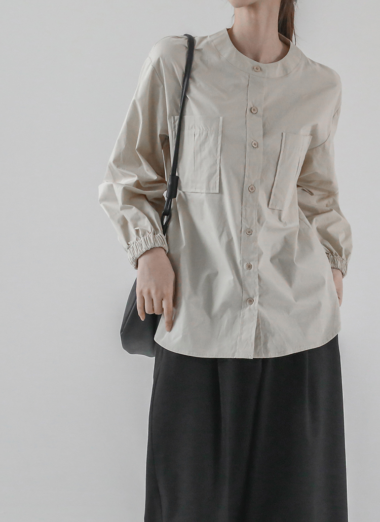 ツーポケットノーカラーブラウス P レディースファッション通販 Dholic 公式