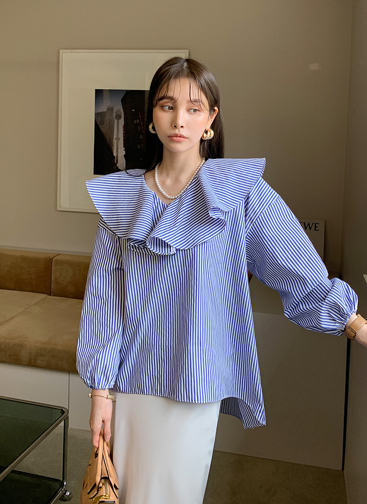 ラッフルvネックストライプブラウス 全2色 93 ブラウス ブラウス レディースファッション通販 Dholic ディーホリック ラッフルvネックストライプブラウス 全2色 93 ブラウス ブラウス レディースファッション通販 Dholic ディーホリック