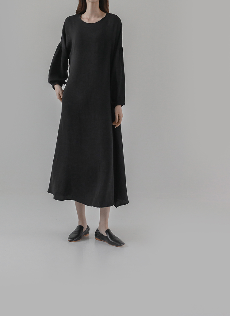 袖カフスタックバックファスナーフレアスクエアネックリンクルワンピース春秋冬 ワンピース ロング Themozz ザモズ ファッション総合通販 Dholic