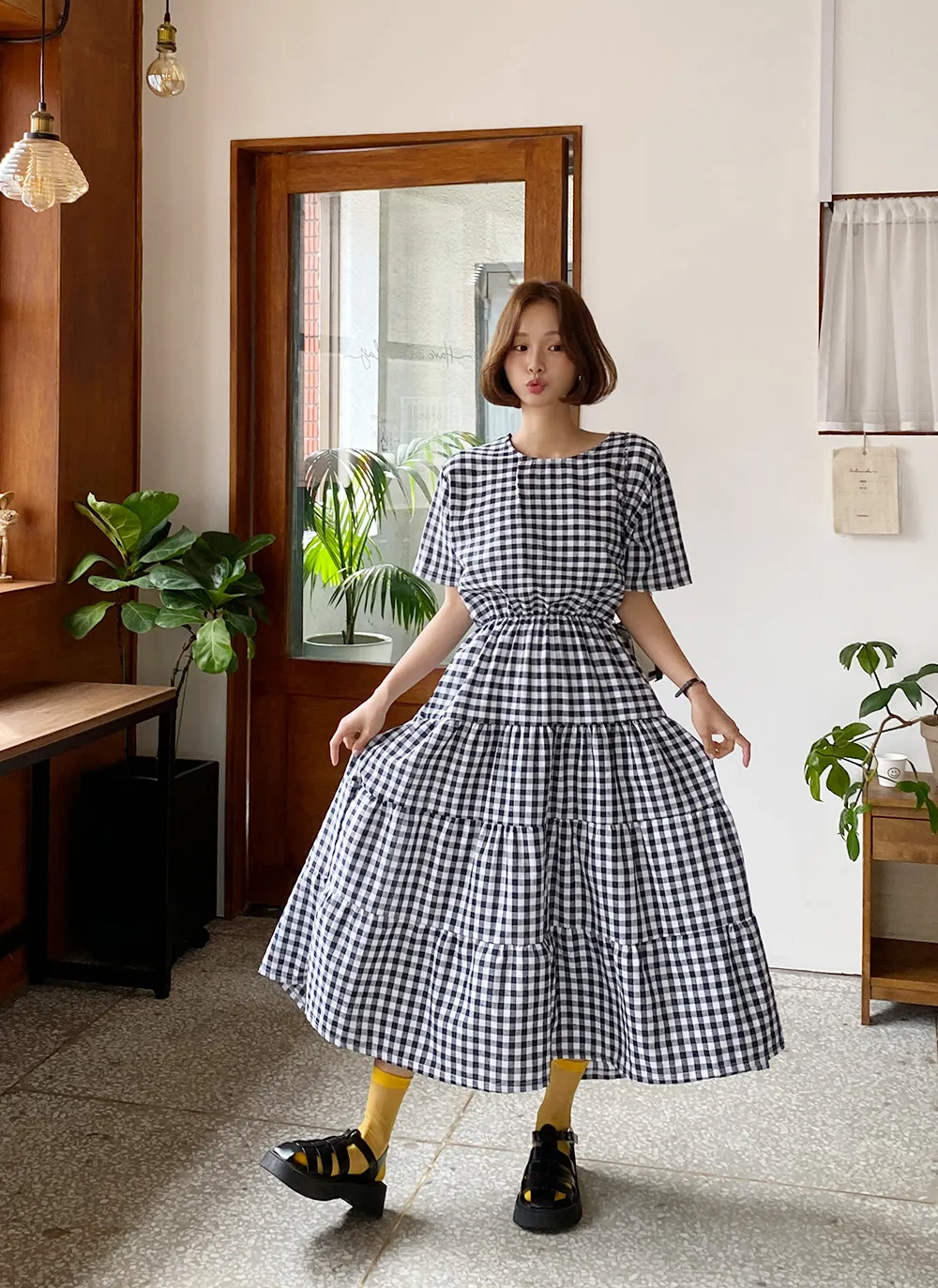 ギンガムチェックティアードワンピース・全3色 | レディース  
