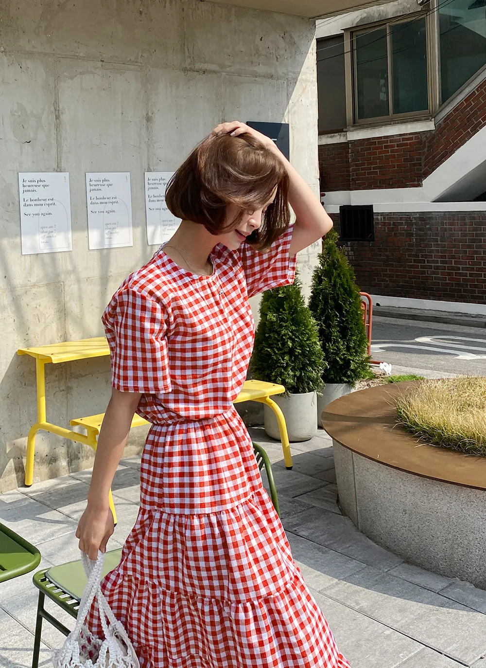 ギンガムチェックティアードワンピース・全3色 | レディース  