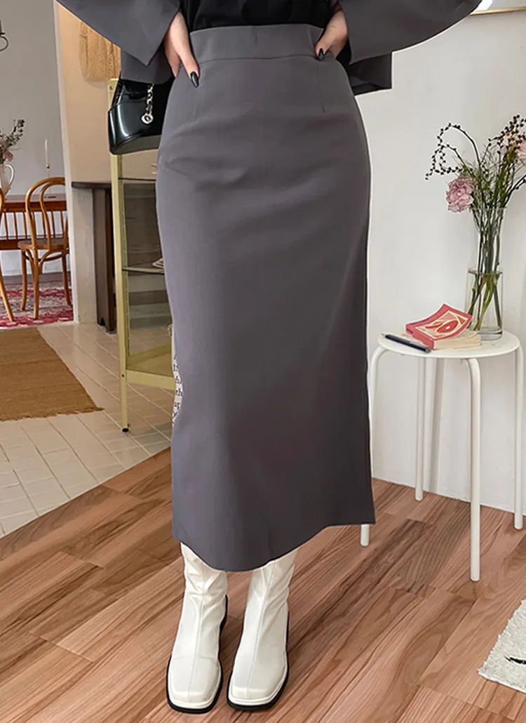 バックスリットタイトロングスカート | レディースファッション通販  