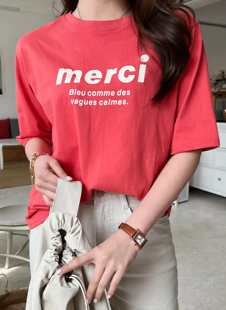 merciレタリングTシャツ | chicfox | 詳細画像1