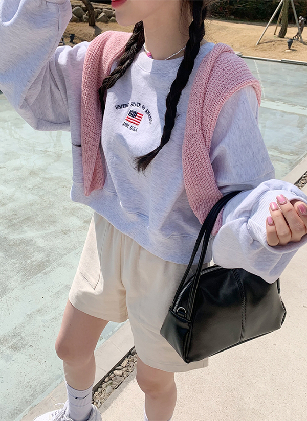 アメリカ刺繍クロップドスウェット・p360696 | トップス トレーナー | レディースファッション通販 - DHOLIC ( ディーホリック ) アメリカ刺繍クロップドスウェット・p360696 | トップス トレーナー | レディースファッション通販 - DHOLIC ( ディーホリック )