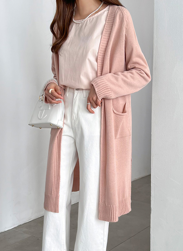 スリットヘムロングカーディガンオープンルーズツーポケット春秋冬 セーター カーディガン Pippin ピピン ファッション総合通販 Dholic