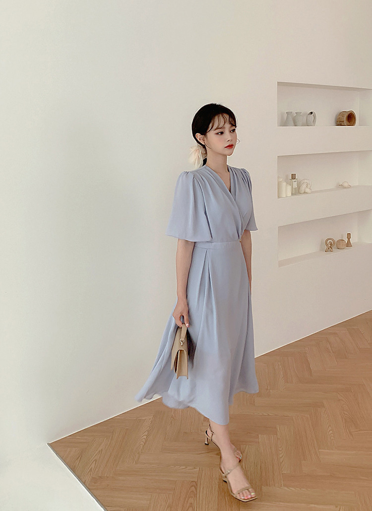 ドレス カシュクールシフォンワンピース