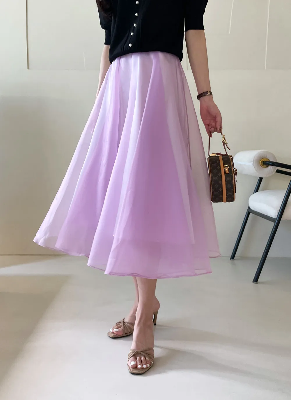 オーガンジーフレアスカート・全3色 | レディースファッション通販  