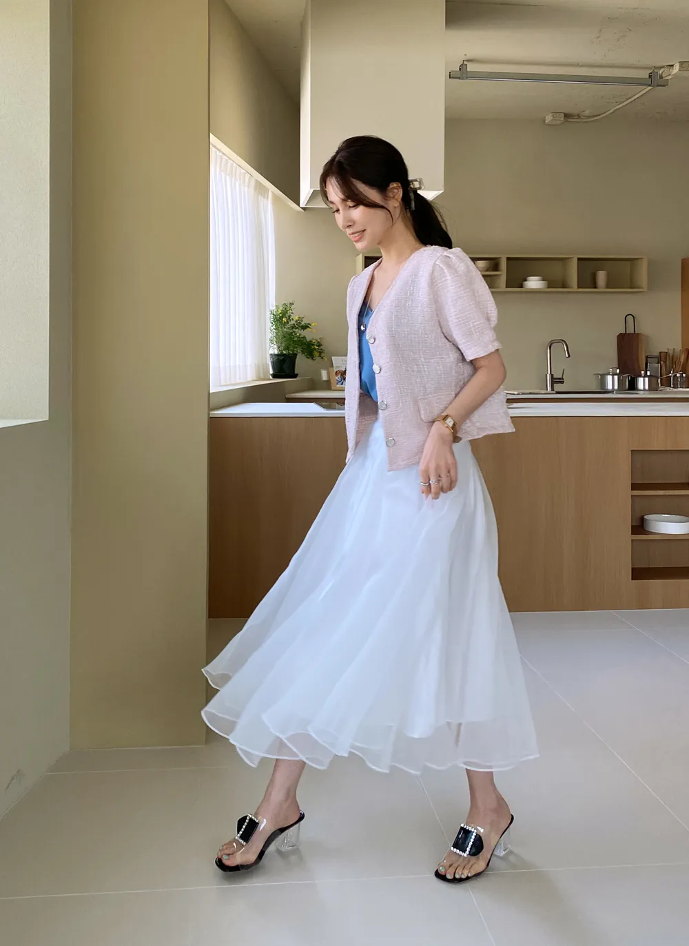 オーガンジーフレアスカート・全3色 | レディースファッション通販  