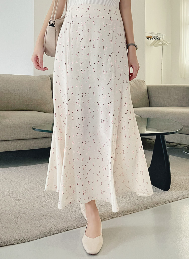 バックゴムハート柄フレアスカート・p361733